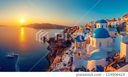 令人驚嘆的地中海島嶼希臘聖托里尼 令人驚嘆的地中海島嶼希臘聖托里尼 114906424