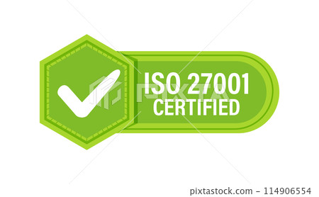 ISO 27001 Quality Management Certification Badge. Vector illustration 114906554