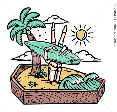 make peace on the beach illustration 114906557