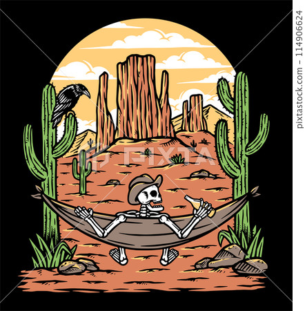 Take time to chill in the desert illustration 114906624