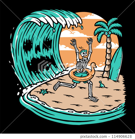 Skull attacked by giant waves Skull attacked by giant waves 114906628