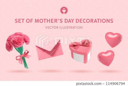 Carnation Bouquet, Envelope, Gift Box, Heart Carnation Bouquet, Envelope, Gift Box, Heart 114906794