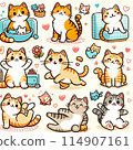可愛的貓插圖集 114907161