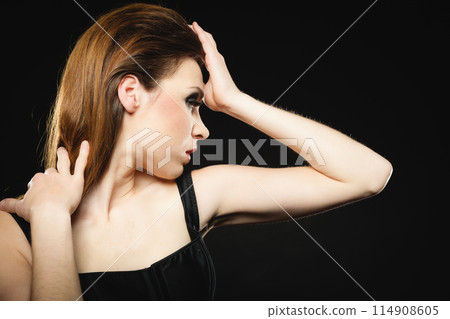 Subculture beauty punk girl portrait Subculture beauty punk girl portrait 114908605
