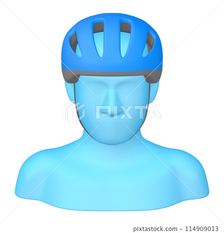Bicycle accessories illustration material Helmet (1_2_5) Blue Wearing image 114909013