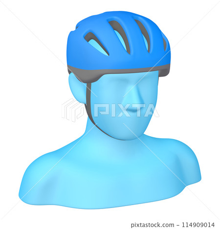 Bicycle accessories illustration material Helmet (1_2_6) Blue Wearing image Bicycle accessories illustration material Helmet (1_2_6) Blue Wearing image 114909014