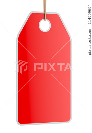 Red Sale Tag, 3D rendering 114909694