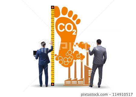 Carbon footprint concept with pollution 114910517
