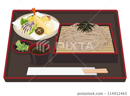 Meals_Japanese_Noodles_Zaru soba set meal_Tempura Meals_Japanese_Noodles_Zaru soba set meal_Tempura 114912463