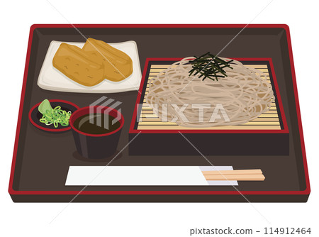 Meals_Japanese food_Noodles_Zaru soba set meal_Inari sushi Meals_Japanese food_Noodles_Zaru soba set meal_Inari sushi 114912464