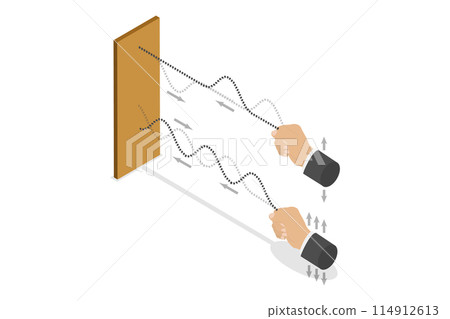 3D Isometric Flat  Illustration of Transverse Waves, Wave Formation 114912613