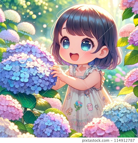 繡球花和女孩 114912787