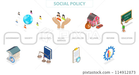 3D Isometric Flat Conceptual Illustration of Social Policy, Infographics Elements Set 3D Isometric Flat Conceptual Illustration of Social Policy, Infographics Elements Set 114912873