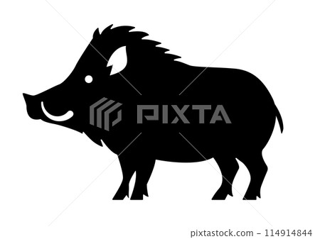 Wild boar silhouette Wild boar silhouette 114914844