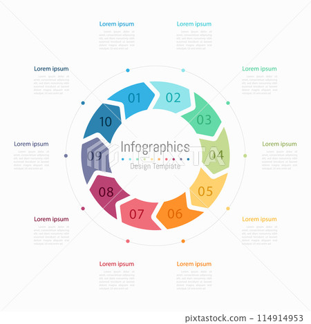 Infographic 10 options design elements for your business data. Vector Illustration. 114914953