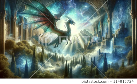 龍在光之花園中飛翔 114915724