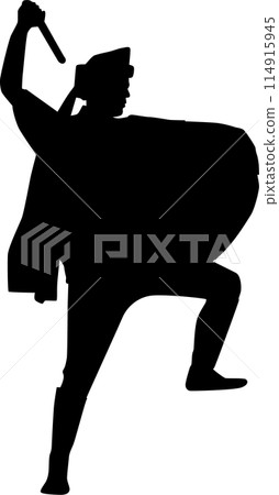 Okinawa Eisa silhouette Okinawa Eisa silhouette 114915945