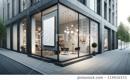 Stylish urban cafe 114916551