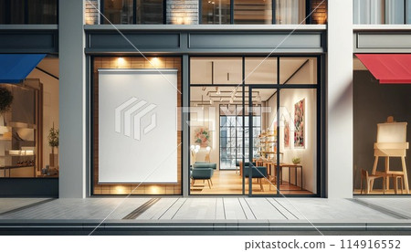 Modern art gallery exterior 114916552