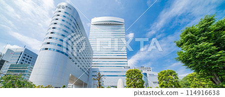 "Saitama Prefecture" Scenery of Kanezuka Park and Omiya Sonic City with fresh greenery 114916638