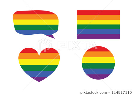 Love is Love, LGBT flag, rainbow color love symbol, pride month in June, vector illustration. 114917110