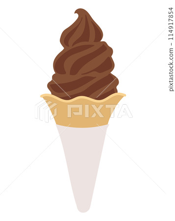 Illustration of chocolate soft serve 114917854
