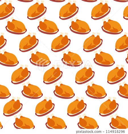 Thanksgiving Turkey Seamless Pattern Greetings Background Wrapping or Wallpaper design idea Isolate 114918296