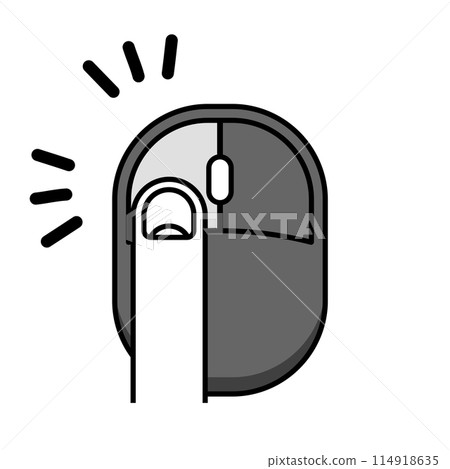 Illustration of a black mouse double-clicking 114918635