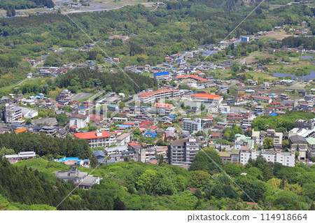 Ikaho Ropeway and panoramic view from the observation deck 114918664