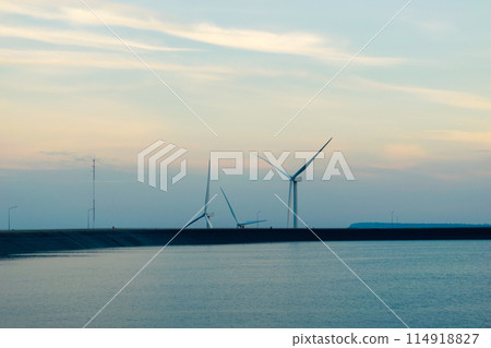wind turbines produce electricity, clean energy. wind turbines produce electricity, clean energy. 114918827