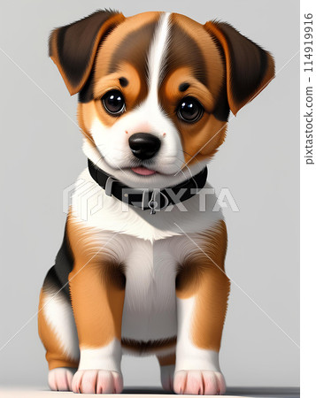 Closeup Cute baby dog isolated. 114919916