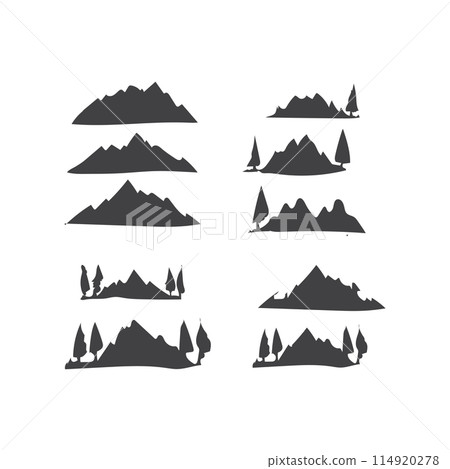 icons pack mountain silhouette icons pack mountain silhouette 114920278