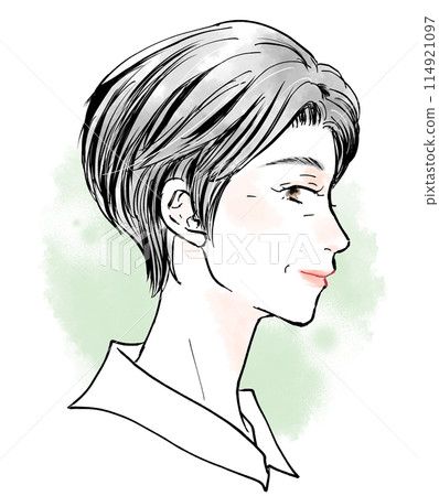 有灰色頭髮的資深婦女 114921097