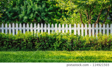 White Fence and Lawn 114921503