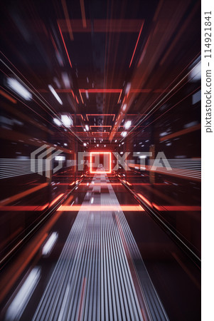 Digital cyberspace, sci-fi concept tunnel, 3d Digital cyberspace, sci-fi concept tunnel, 3d 114921841