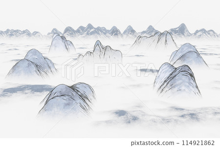 hills, drawing, majestic 114921862
