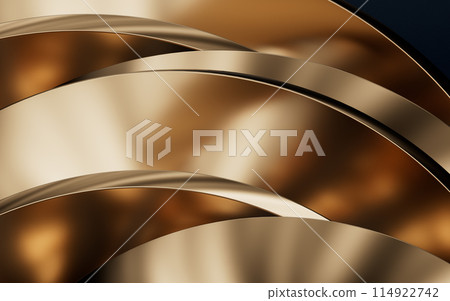 Metallic curve geometry background, 3d rendering. 114922742