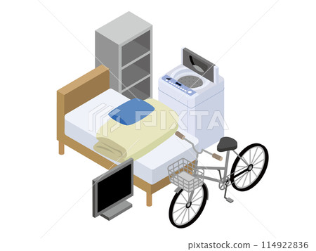 Single person moving, garbage collection Single person moving, garbage collection 114922836