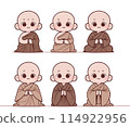 A simple and cute illustration of a monk 114922956