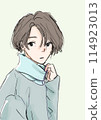 A boy with a gentle look wearing a turtleneck 114923013