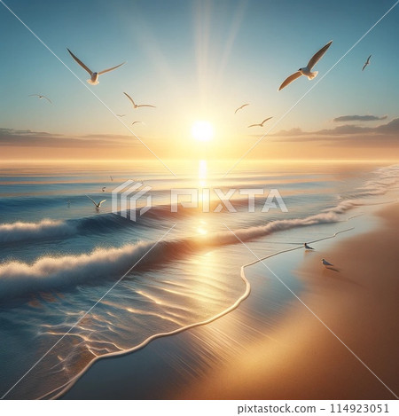 鳥兒在海中起飛 114923051