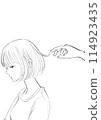 Line drawing of a girl with bedhead 114923435
