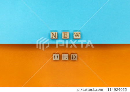 NEW blue background overlaying OLD orange background below NEW blue background overlaying OLD orange background below 114924055