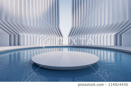 Water surface with creative geometric structure, 114924430