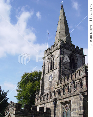 Church that shines in the blue sky 114924579