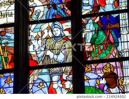 Cathedral of the holy cross, Orleans, France, stained glasses Cathedral of the holy cross, Orleans, France, stained glasses 114924892