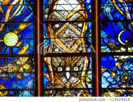 Cathedral of the holy cross, Orleans, France, stained glasses Cathedral of the holy cross, Orleans, France, stained glasses 114924918