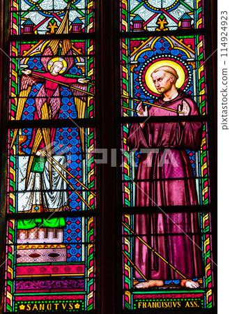 Cathedral of the holy cross, Orleans, France, stained glasses 114924923