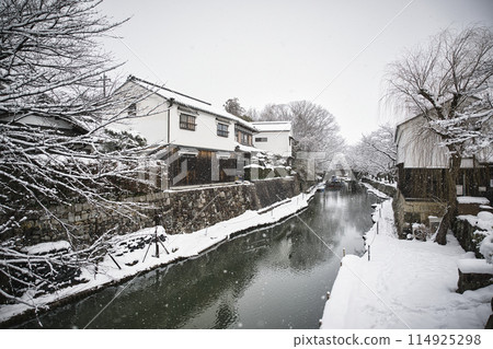 八幡堀雪景 2023 年 1 月 114925298