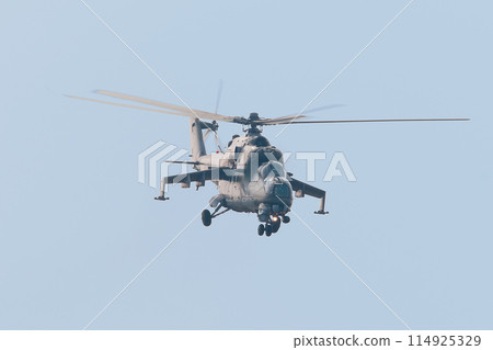 Mi-24 Hind attack helicopter front view 114925329